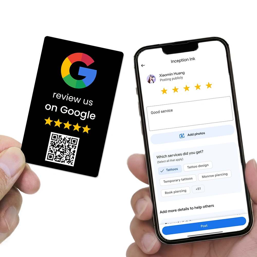 Google Review Card (NFC Tap + QR Code)