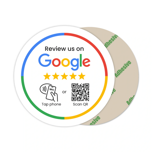 Google Review Round Plate (NFC Tap+QR Code)