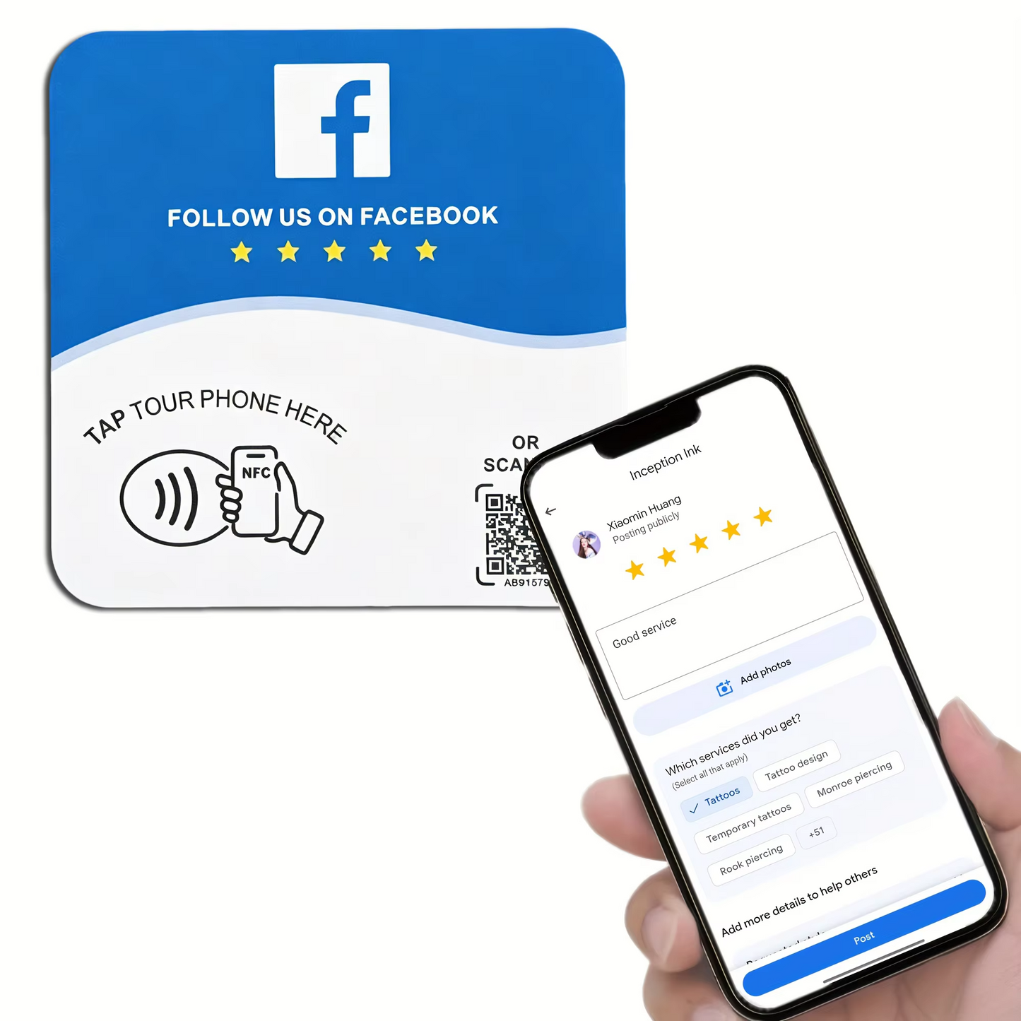 Facebook Card Plate PVC NFC + QR