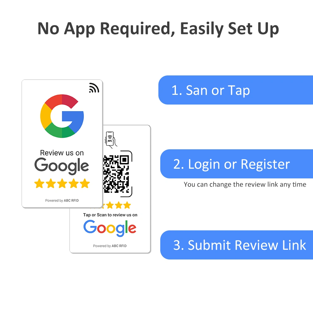Google Review Card (NFC Tap + QR Code)