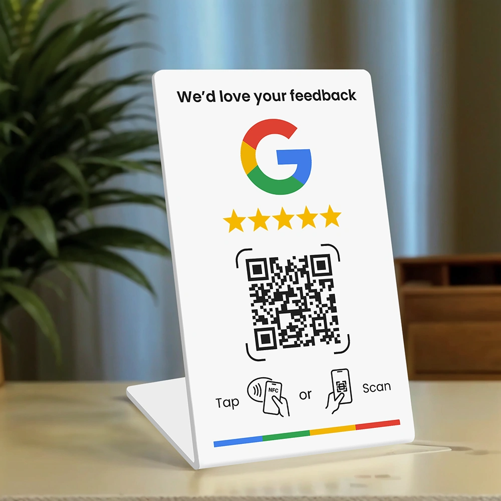 Google Review Stand (NFC Tap + QR Code)
