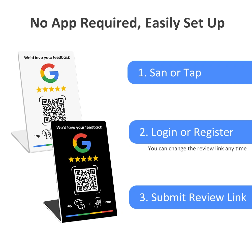 Google Review Stand (NFC Tap + QR Code)