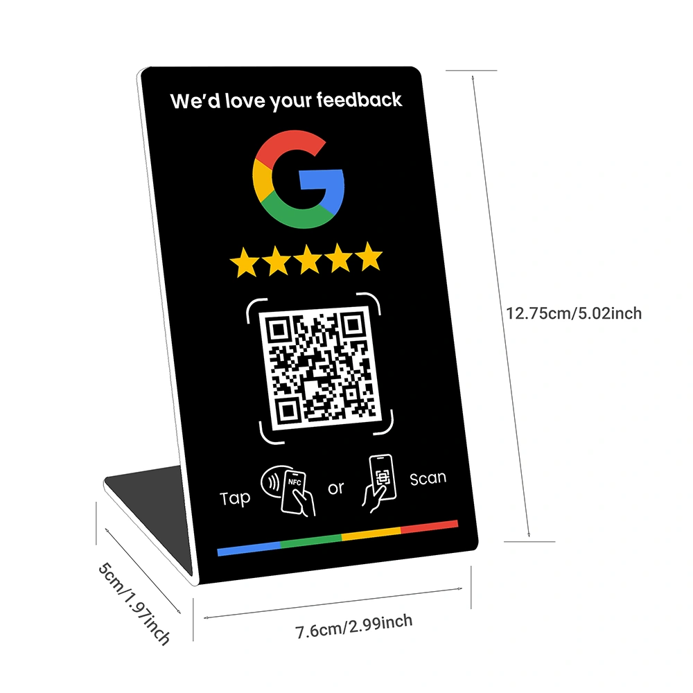 Google Review Stand (NFC Tap + QR Code)