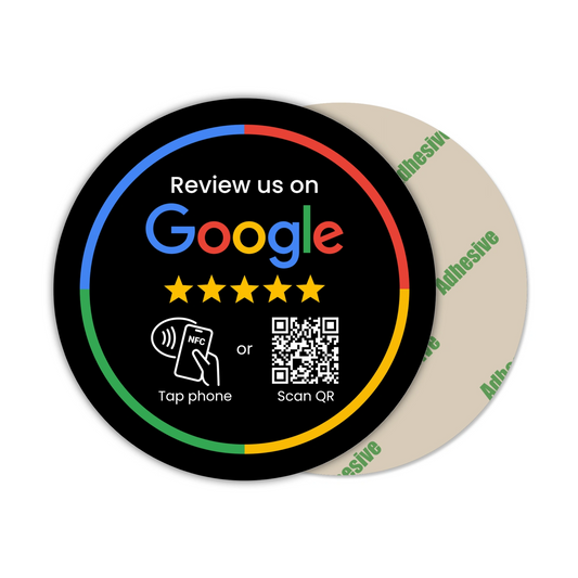 Google Review Round Plate (NFC Tap+QR Code)
